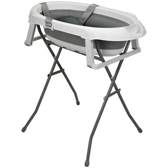 Baignoire Pliante Sur Pieds Avec Réducteur Luigi Blanc Et Gris
