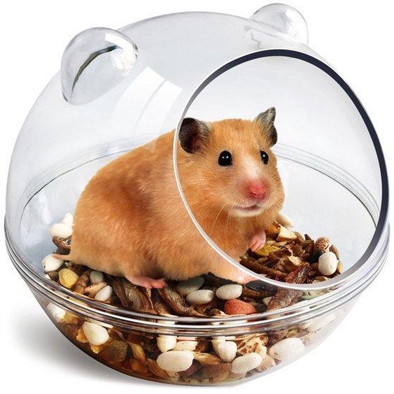 Baignoire pour hamsters et petits animaux transparente Ibzoa®, idéale pour les cages de hamsters, dimensions : 11 x 11 x 8,8 cm, facile à nettoyer