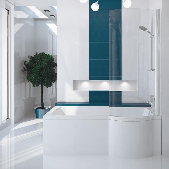 Baignoire rectangulaire 170x70 droite avec tablier acrylique, vidage et pieds S | Set complet 4in1 baignoire originale acrylique siphon | BADLAND INSPIRO