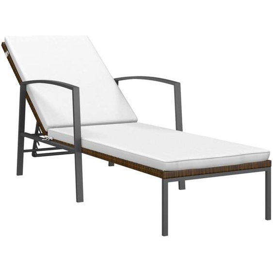 Bain de soleil avec support Poly rotin brun
