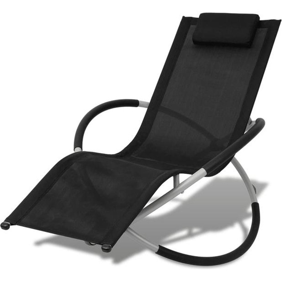 Bain de soleil Géométrique Outdoor Acier Noir et Gris