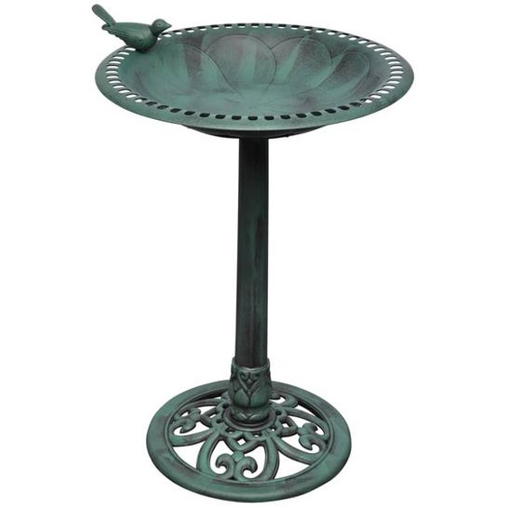 Bain pour oiseaux avec oiseau décoratif