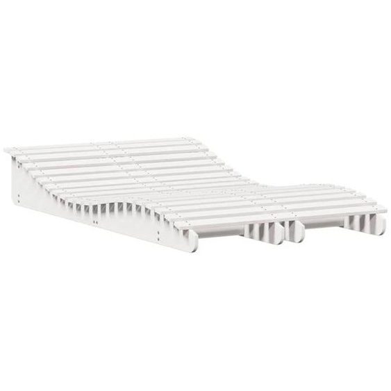 Bains de soleil 2 pcs. Blanc 205x60x31,5 cm Pin massif