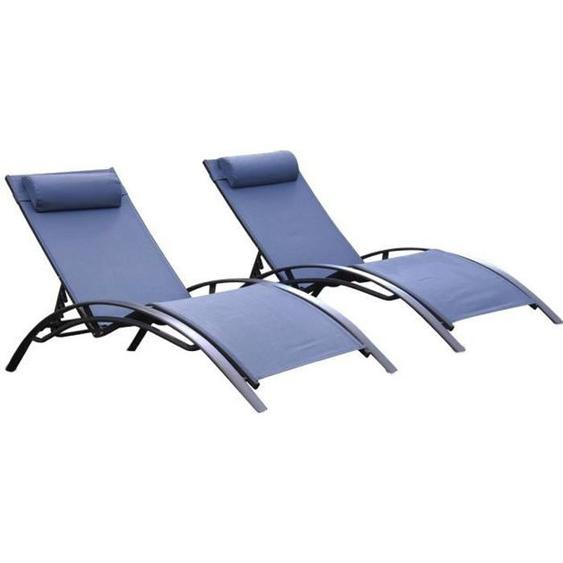 Bains de soleil - KETER - Monaco - Aluminium - Bleu lavande - Confortables et résistants