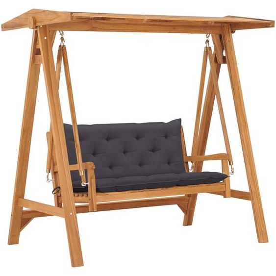 Balancelle avec coussin anthracite 170 cm Bois de teck solide
