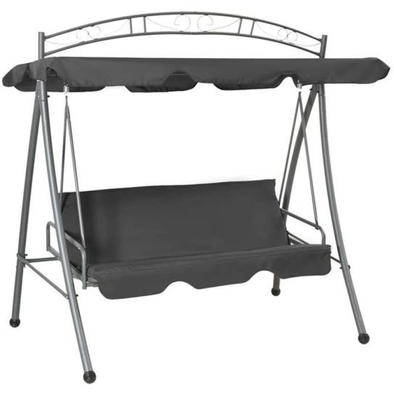 Balancelle convertible - vidaXL - Anthracite - Acier - Auvent réglable
