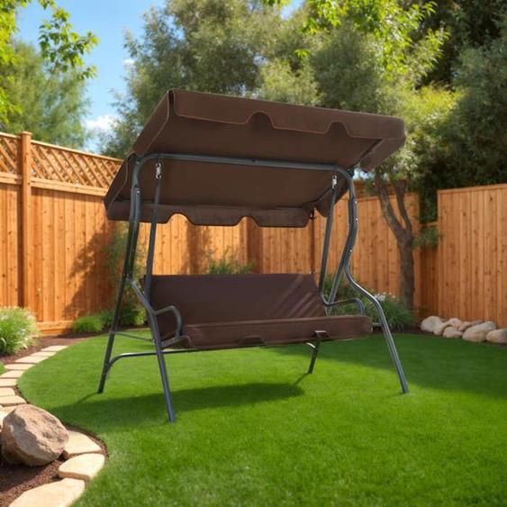 Balancelle de jardin 3 Places Café 170 x 110 x 153 cm SHL47038