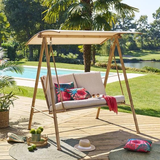 Balancelle de jardin BAROE Beige 2 places - Acier traité époxy, Texaline Hespéride
