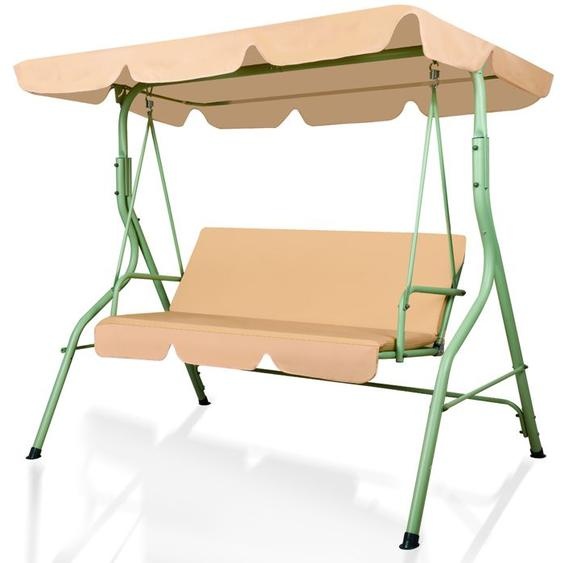 Balancelle de jardin - FRANKYSTAR - Hulaop - 3 places - Acier poudré - Coussin rembourré