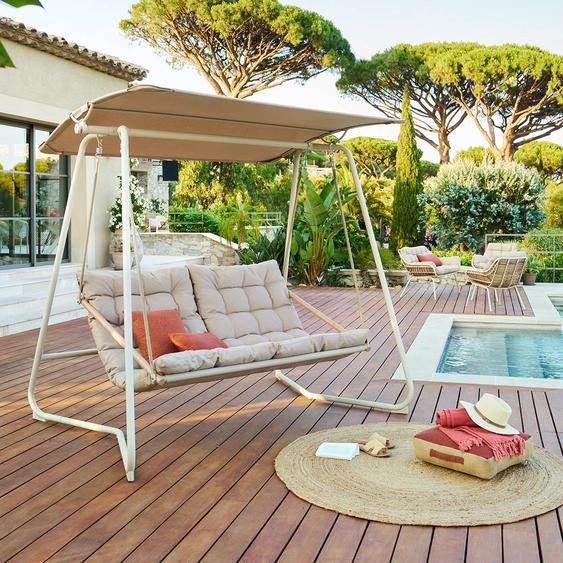 Balancelle de jardin PAOPAO Argile 2 places - Acier traité époxy, Polyester Hespéride
