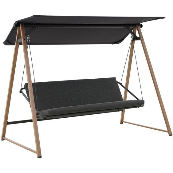 Balancelle de jardin SOLY Honey   Charbon 3 places - Acier traité époxy, Polyester Hespéride