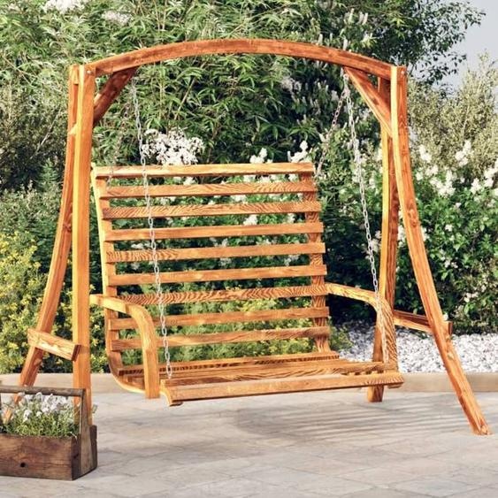 Balancelle en bois courbé avec finition en teck - VidaXL - 126x63x92 cm - Meuble de jardin