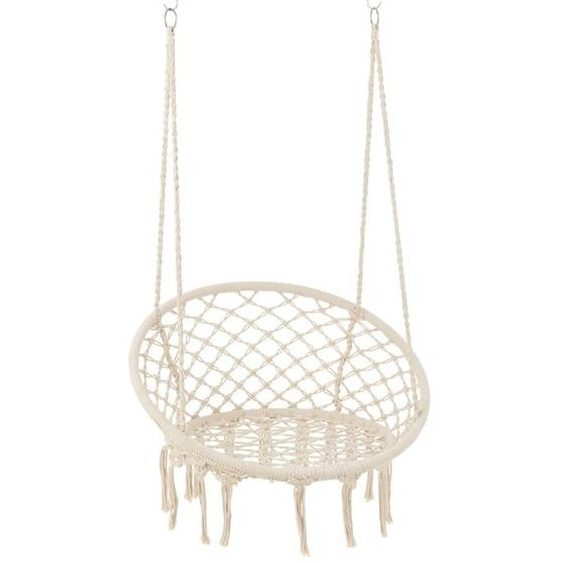 Balancelle suspendue en macramé bohème chic Blanc 80x60x110 cm