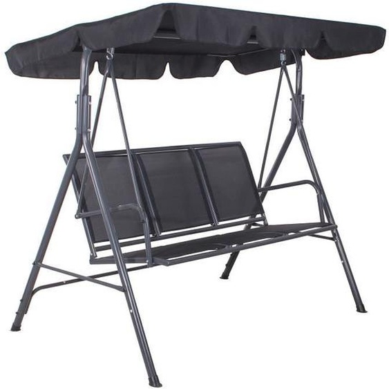 Balançoire de jardin - SPRINGOS - Modèle Fiona - 3 personnes - Toit réglable - Métal durable