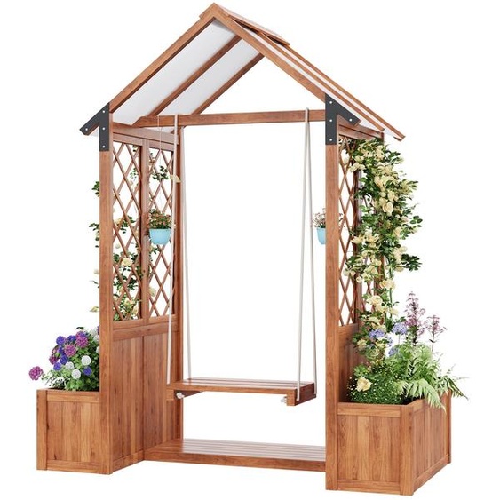 Balançoire double en rotin PE – Balançoire suspendue dextérieur avec 2 chaînes, coussins amovibles et lavables inclus, sans structure, pour le jardin et la terrasse, beige