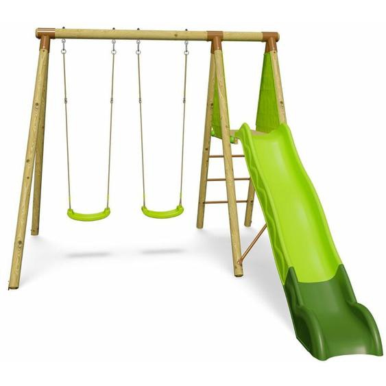 Balançoire en bois 2,30 m Topwood lumi - 4 enfants