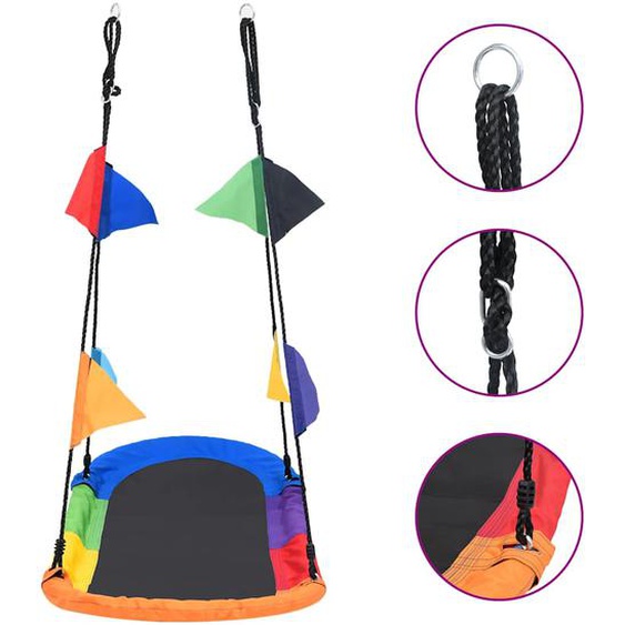 Balançoire nid doiseau avec fanions 165x70 cm