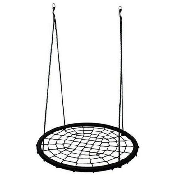 Balançoire nid doiseau maille filet 100 cm à suspendre ajustable enfant adulte jardin extérieur 200 kg noir