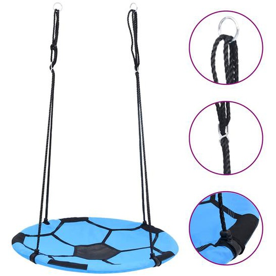 Balançoire nid doiseau Motif de ballon de foot 100 cm