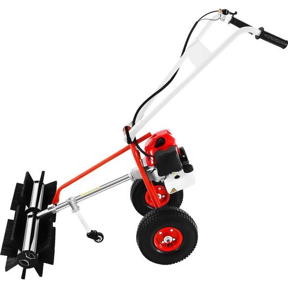 Balayeuse à essence - Balayeuse à conducteur marchant - Moteur 43 cm³ - Pour gazon synthétique - Allées et trottoirs - Déneigement et ramassage des feuilles