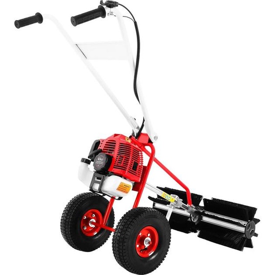 Balayeuse à essence - Balayeuse à rouleau à conducteur marchant - 43 cm³, 1,27 kW - 2 temps, refroidissement par air, 1 cylindre - Démarrage par cordon - Rouge