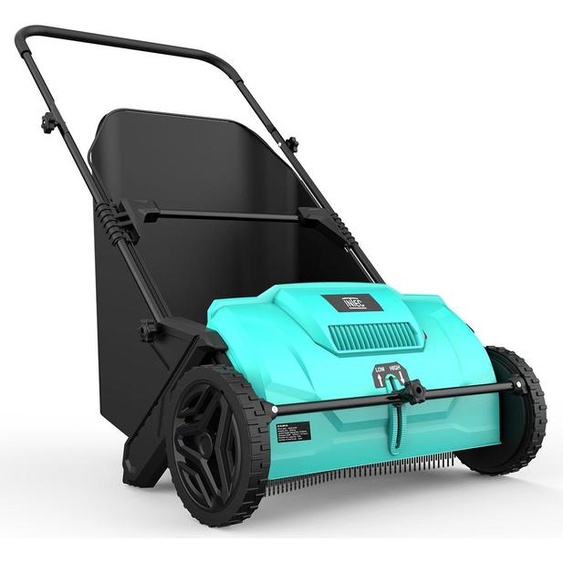 Balayeuse à gazon Ramasse feuilles Brosse rotative renforcées Larg 53cm reglable Grand Bac 100L INTEC