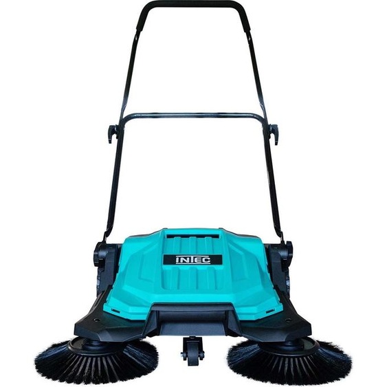 Balayeuse mécanique 2 brosses Ø27cm Balayeuse mécanique Feuilles Poussières Largeur de travail 650mm Bac 20L INTEC