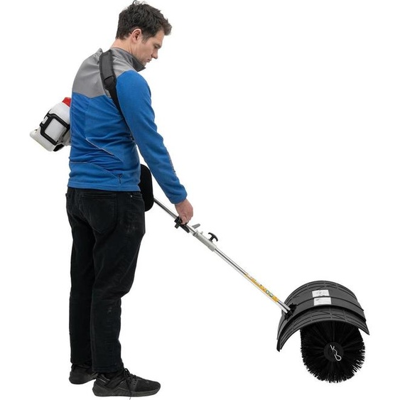 Balayeuse poussée à essence, 2,3 CV 52 cm³, brosse à neige manuelle pour allée & gazon artificiel