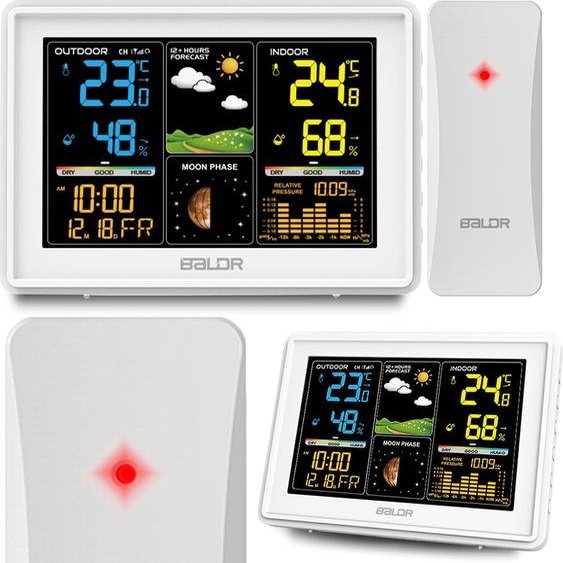 BALDR Meteorologická stanice s displejem BD-907 bílá