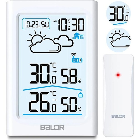 BALDR Station météo avec affichage BD-911 blanc