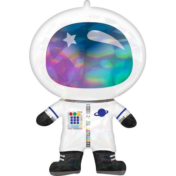 Ballon Supershape Astronaute iridescent holographique 76 cm