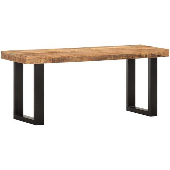 Banc 110 cm Bois de manguier brut massif et acier