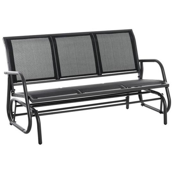 Outsunny - banc de jardin - Acier - 147x75x85cm - Noir