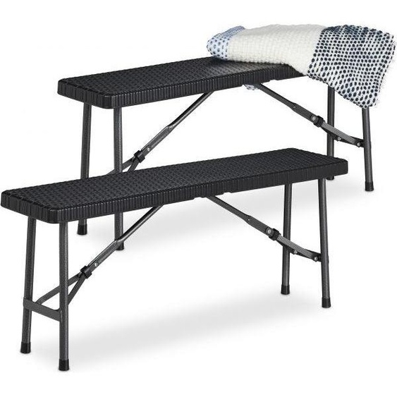 Banc à bière noir, lot de 2