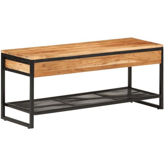 Banc à chaussures 110x35x45 cm bois massif dacacia et fer
