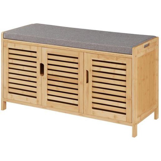 Banc a chaussures bambou 50 x 90 x 35 cm naturel gris