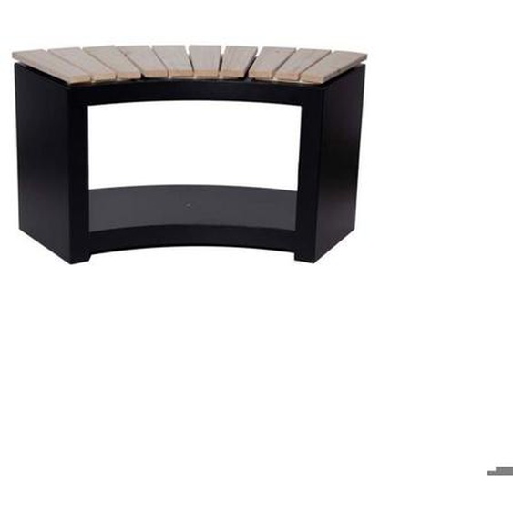 Banc acier et bois avec rangement à bûches Incurvé