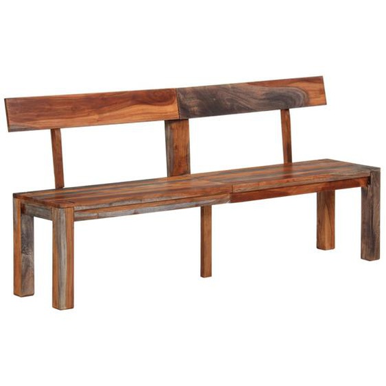 Banc avec dossier 160 cm gris bois massif dacacia