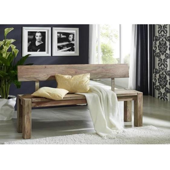 Banc avec dossier 160x35cm - Bois massif de palissandre huilé - NATURE GREY #701