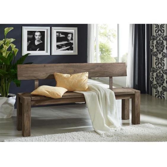 Banc avec dossier 180x35cm - Bois massif de palissandre huilé - NATURE GREY #702