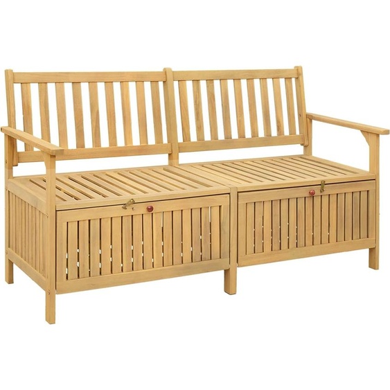 Banc de rangement avec coffre de rangement 148 x 63 x 84 cm en acacia massif