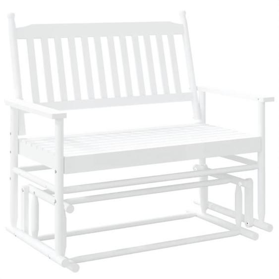 Banc balancelle blanc 118x70x104,5 cm bois massif de peuplier -BK4008868 (PLA)
