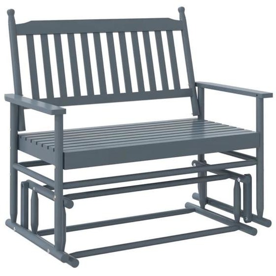 Banc balancelle gris 118x70x104,5 cm bois massif de peuplier -BK4008869 (PLA)