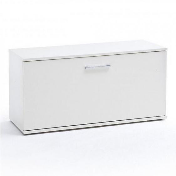 Banc chaussures GRANTA bois finition laqué blanc brillant