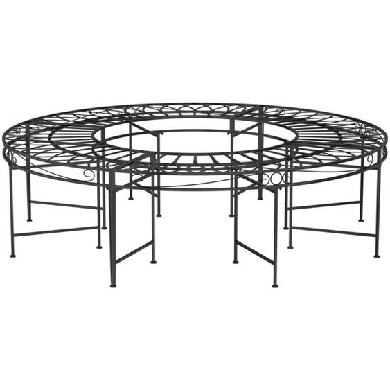 Banc circulaire tour darbre Ø160 cm Noir Acier