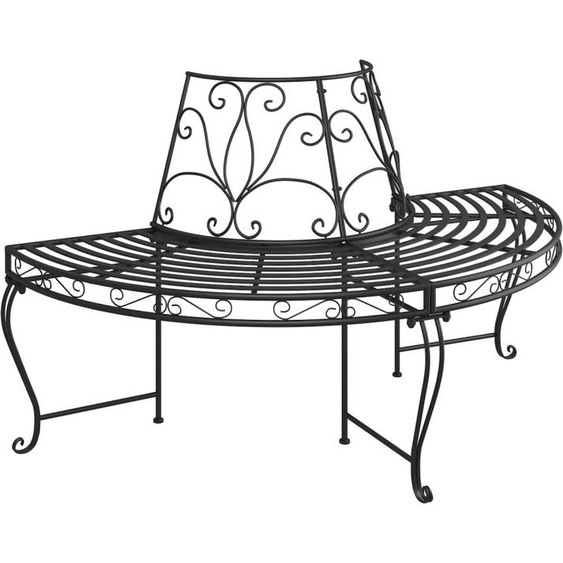 Banc demi-circulaire tour darbre Ø160 cm Noir Acier