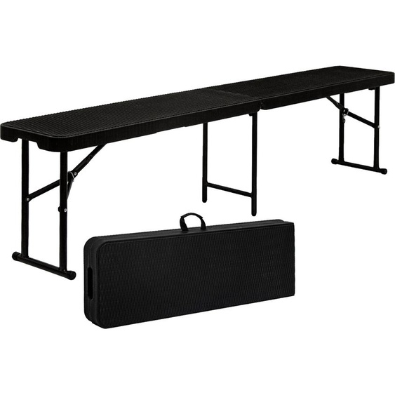 Banc de bière résistant aux intempéries - pliable 184x30x43 - Rattan Look Banc en plastique