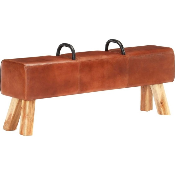 Banc de gymnastique vintage avec poignées Véritable cuir de chèvre