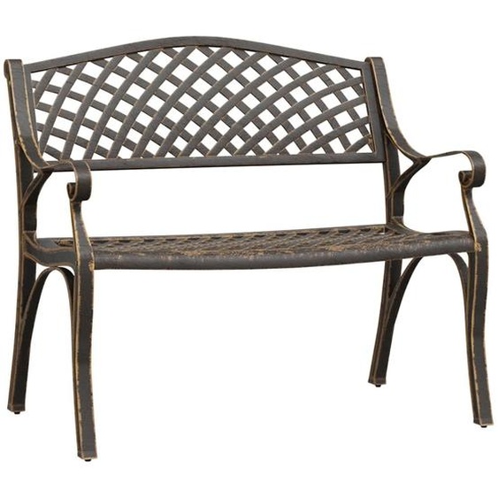 Banc de jardin 102 cm aluminium coulé bronze
