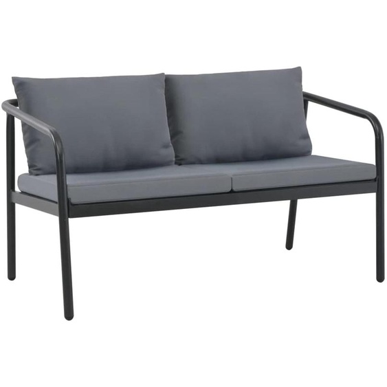 Banc de jardin 2 places, aluminium, couleur gris foncé, largeur : 123 cm